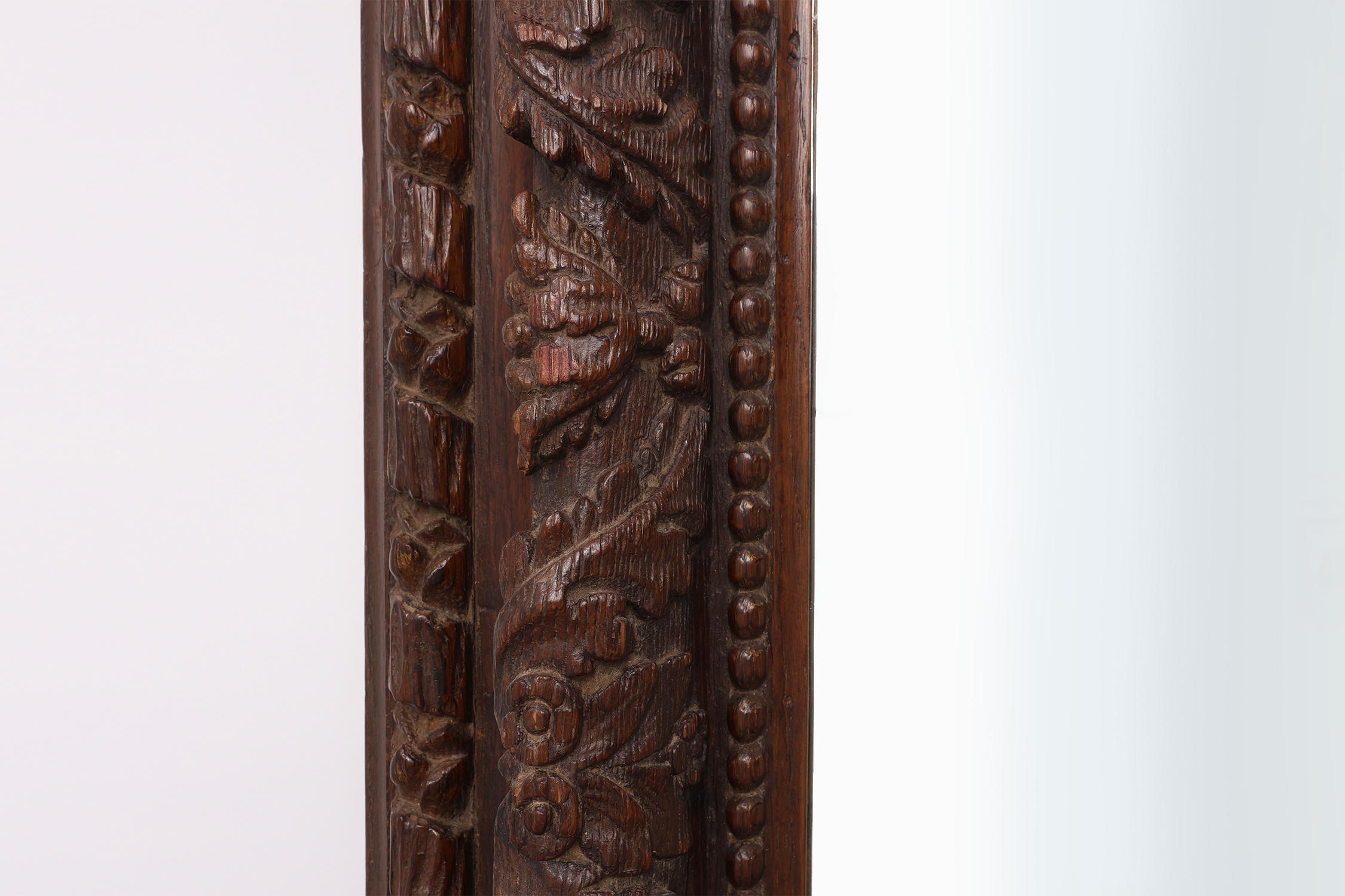 Large Antique French Carved Oak Mirror, Late 19th Century thumbnail